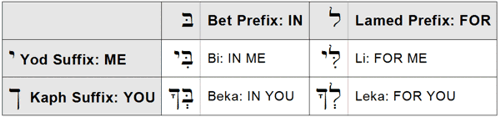 Grammatical functions of the Hebrew letters