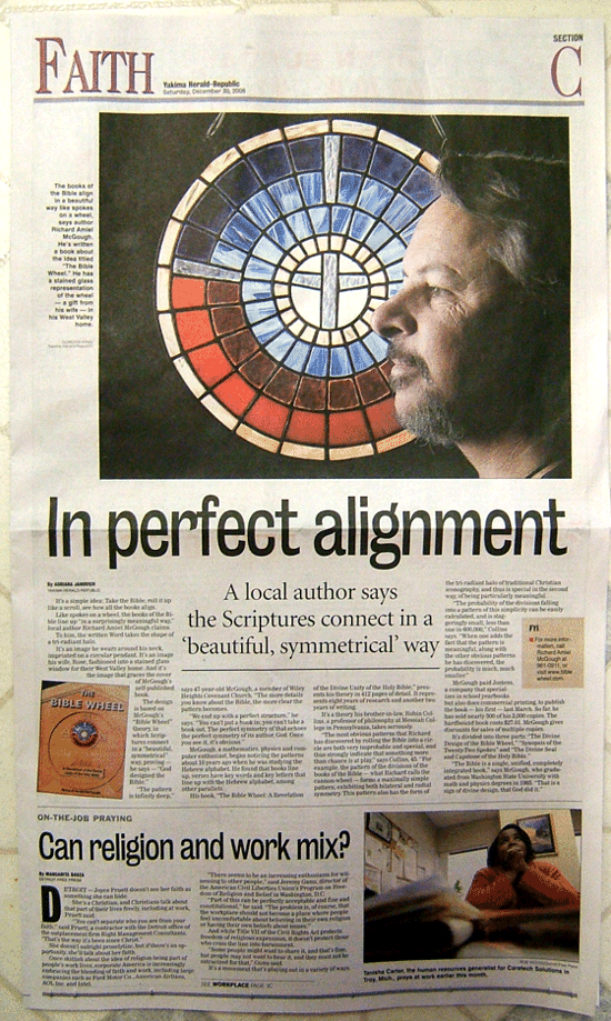 Front Page of the Faith Section in the Yakima Herald-Republic (Click for larger view)