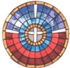 Stained glass Bible Wheel