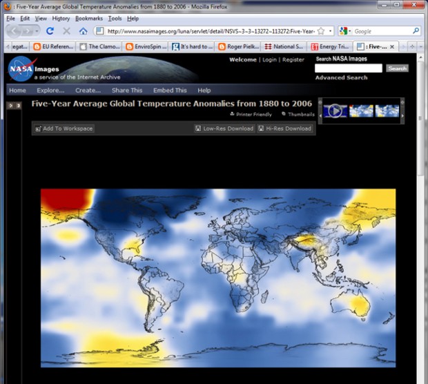 Five-Year Average Global Temperature Anomalies from 1880 to 2006.