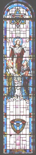 Stained glass window from the Lois Perkins Chapel, Southwestern University